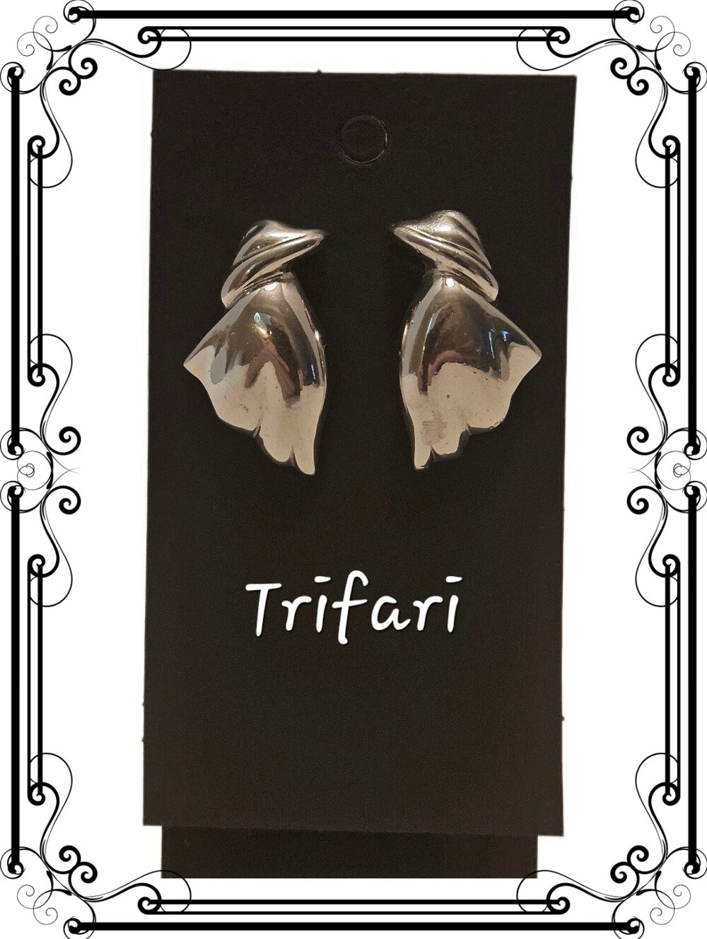 Vintage Trifari Silver Tone Earrings